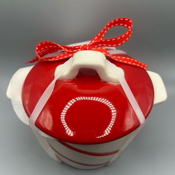 Rae Dunn Candy Cane Striped TASTY Christmas Mini Baking Dish PEPPERMINT NEW - Picture 3 of 3